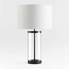 Glass Table Lamp With White Shade