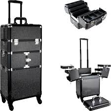 rolling makeup case 2 in 1 aluminum