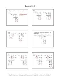 11 3 Solving Multi Step Equations