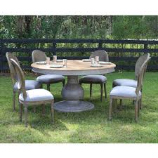 Match your unique style to your budget with a brand new gray dining room chairs to transform the look of your room. Gray Aged Wood Dining Room Or Kitchen Large Round Table Six Chairs Entire Set The Kings Bay