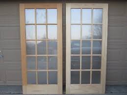 2x French Doors 15 Lite Solid Wood Pine
