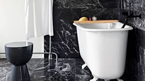 Besides the material that very great that adds a luxury's touch. Black Marble In The Bathroom Tile Baths Fixtures Floors Apartment Therapy