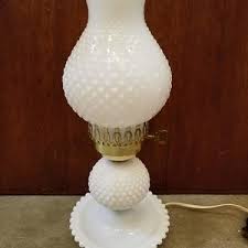 Vintage Electrified Milk Glass Oil Lamp