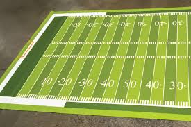 printed football field on carpet