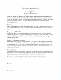 Sample Child Support Agreement Letter Template Sample Child Support