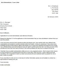Arts Administrator Cover Letter Example Icover Org Uk