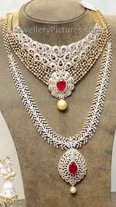 diamond necklace and long chain set