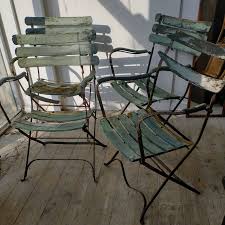 Antique French Iron Garden Chairs From
