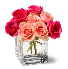 shades of pink roses cer bouquet at