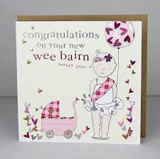 Congratulations On Your New Wee Bairn Card New Baby Girl Card