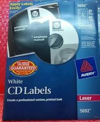 Avery 5692 White Laser Printer Cd Dvd Labels 40 Disc 80