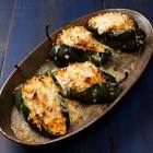 stuffed poblano peppers with chicken  beans  and cheese