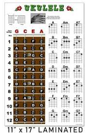 Laminated Ukulele Chord Chart Poster Chords Soprano Concert Tenor Beginner 837654692684 Ebay
