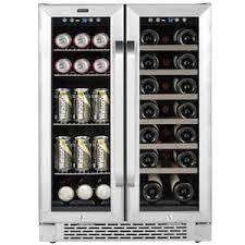 whynter 24 built in french door dual zone 20 bottle wine 60 can beverage cooler bwb 2060fds