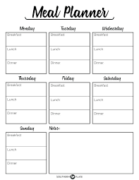 Family Meal Planner Template Family Meal Planning Templates Weekly
