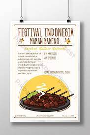 Poster promosi makanan organik sayur dan buah. Festival Makanan Indonesia Cute Satay Poster Ai Free Download Pikbest