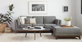 ceni walnut volcanic gray fabric sofa