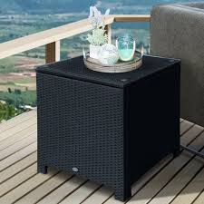 Outsunny Rattan Side Table Patio Frame