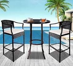 Outdoor Bar Stool Metal Frame 2 Seater