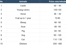 Normal Range Of Pulse Rate In Animals Download Table