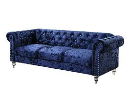 dark blue velvet tufted kd sofa