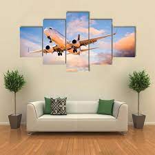 aeroplane in sky canvas wall art