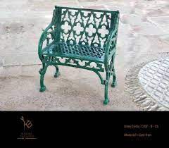 Square Vintage Cast Iron Bench For