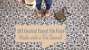 concrete floor with a tile stencil