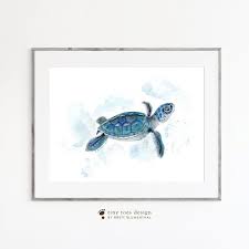 sea turtle watercolor baby sea turtle