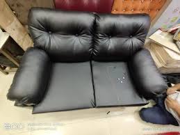 manual black two seater recliner sofa