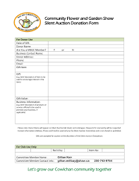 Mill Bay Garden Club Cf Gs Silent Auction Donation Form