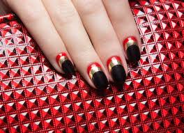 gold nails red and gold nail designs