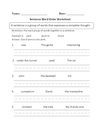 grammar worksheets sentence structure
