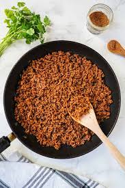 cook taco meat with taco seasoning