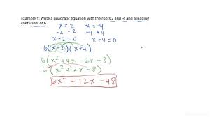 A Quadratic Equation Given The Roots