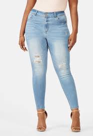 High Rise Push Up Skinny Jeans In Medium Wash Get Great