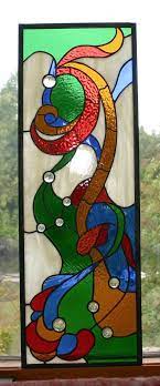 Nouveau Stained Glass Cabinet Insert