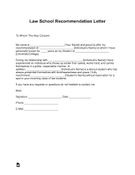 Free Law School Recommendation Letter Templates With Samples Pdf