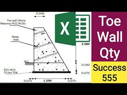 Toe Wall Quantity Automated Excel
