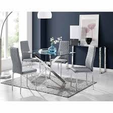 Chrome Metal Dining Table