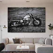 Cool Motorcycle Canvas Painting Black