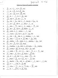 balancing chemical equations homework