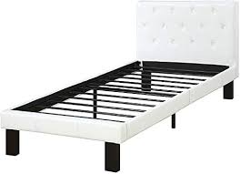 ← ikea bed frame hack. Modern Black White Silver Metal Frame With Faux Leather Wood Headboard Twin Bed Beds Bed Frames Home Garden Furniture