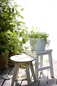 White Garden Stool With Some Watering