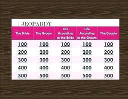 Bridal Shower Jeopardy Template Items Similar To Wedding Engagement