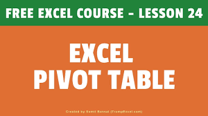 excel pivot table intro formatting