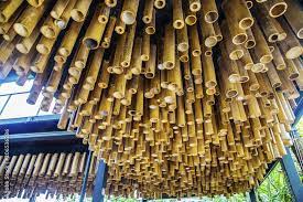 hanging bamboo ceiling decor stock 写真