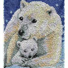 polar bear rug latch hooking kit