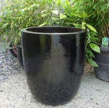 Extra Large Black Brown Glazed Pot