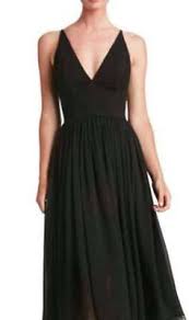 New Dress The Population V Neck Chiffon Gown Dress 278 Size Xs Black Nordstrom Ebay
